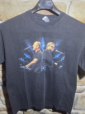 Vintage 2003 Billy Joel & Elton John Face 2 Face Tour T-Shirt Murina Made in USA